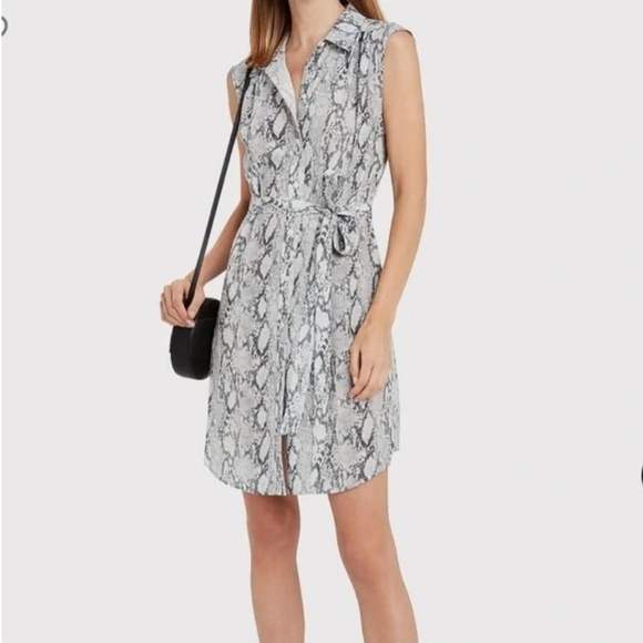 Frame Womens Snake Print Silk Sleeveless Mini Dress. Size S - Picture 8 of 8